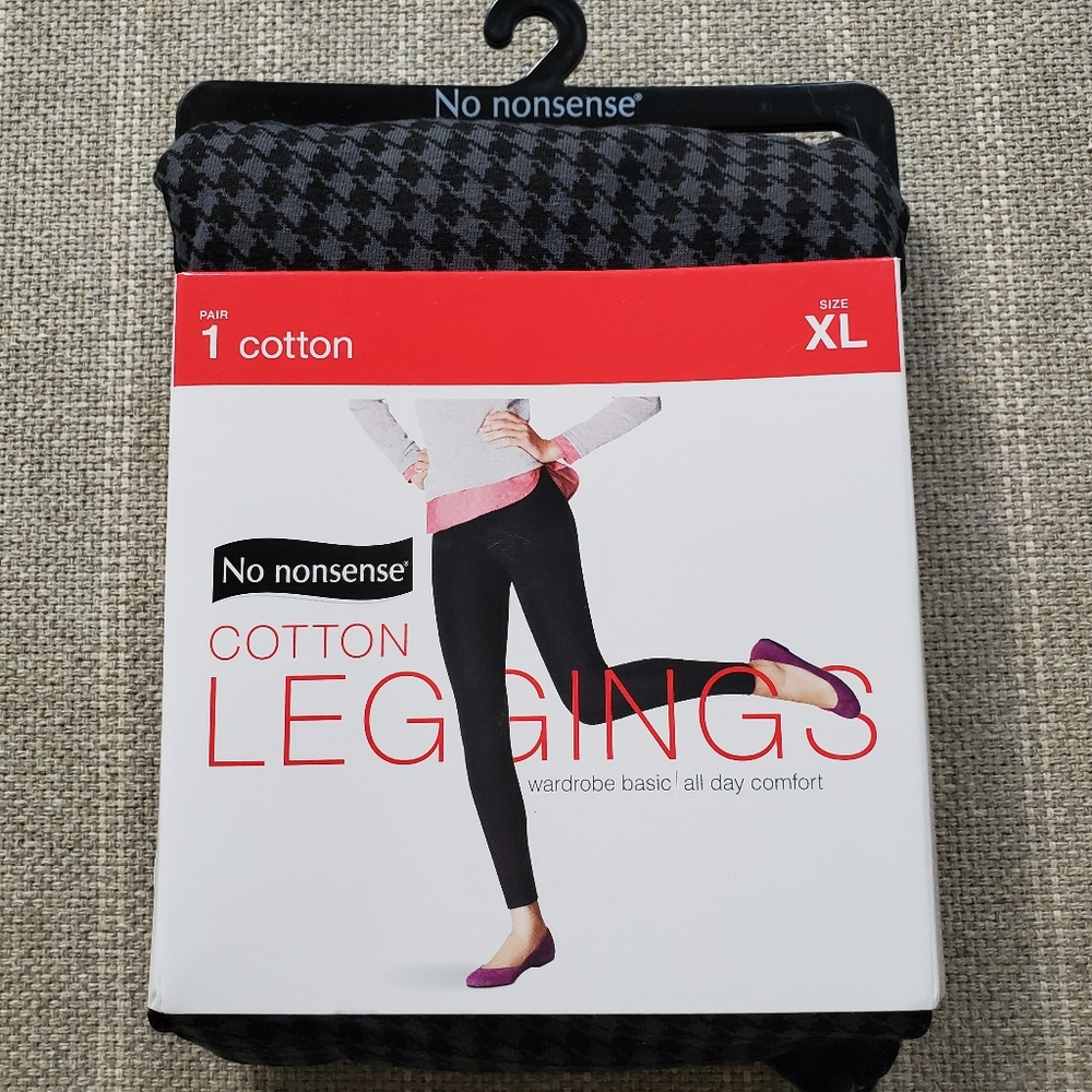 No Nonsense Houndstooth Leggings Black & Grey
